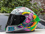 FTR XR 2 PRO MUSIC GLOSS GREEN WHITE DUAL VISOR!! WITH FREE CLEAR LENS AND SPOILER!!