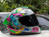 FTR XR 2 PRO MUSIC GLOSS GREEN WHITE DUAL VISOR!! WITH FREE CLEAR LENS AND SPOILER!!