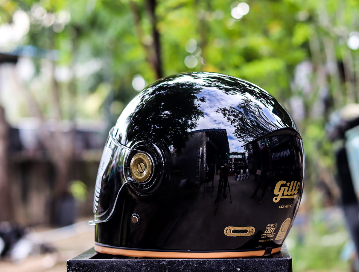 GILLE YM 853 ATAVISTIC GLOSS BLACK FREE CLEAR LENS WITH SPOILER