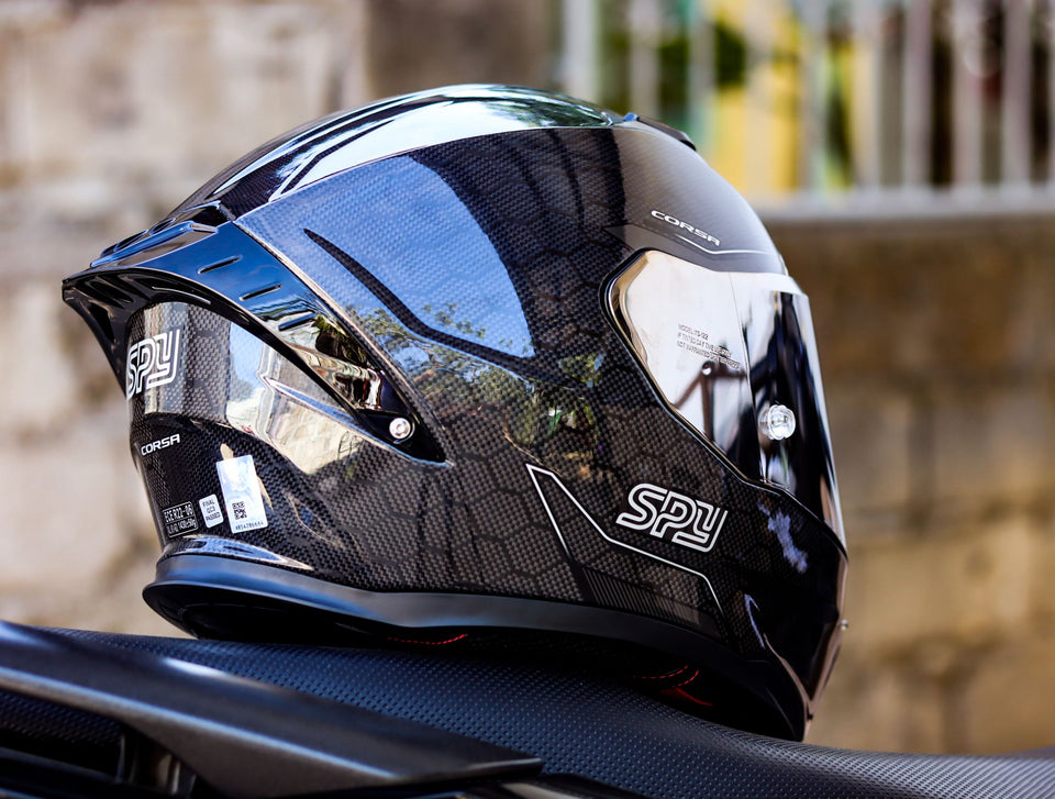 SPYDER CORSA CF 350-B SS BLACK SILVER SNAKE CARBON!! WITH FREE CLEAR LENS (DUAL VISOR)