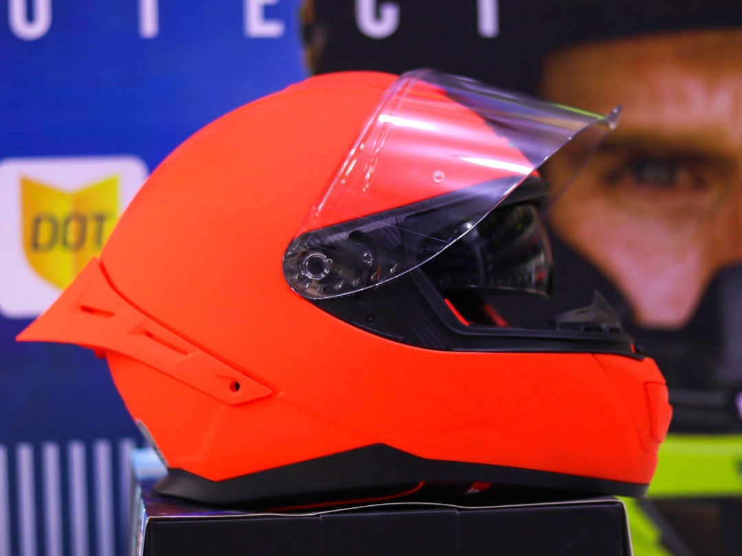 GILLE 883 FALCON MATTE ORANGE!! FREE CLEAR LENS & SPOILER (DUAL