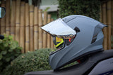 GILLE GTS -1 MATTE GRAY! FREE CLEAR LENS & 2 SPOILER (DUAL VISOR)