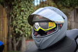 GILLE GTS -1 MATTE GRAY! FREE CLEAR LENS & 2 SPOILER (DUAL VISOR)