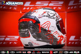 FF353 LS2 RAPID FULL FACE NAUGHTY WHITE RED!! WITH FREE CLEAR LENS (SINGLE VISOR)
