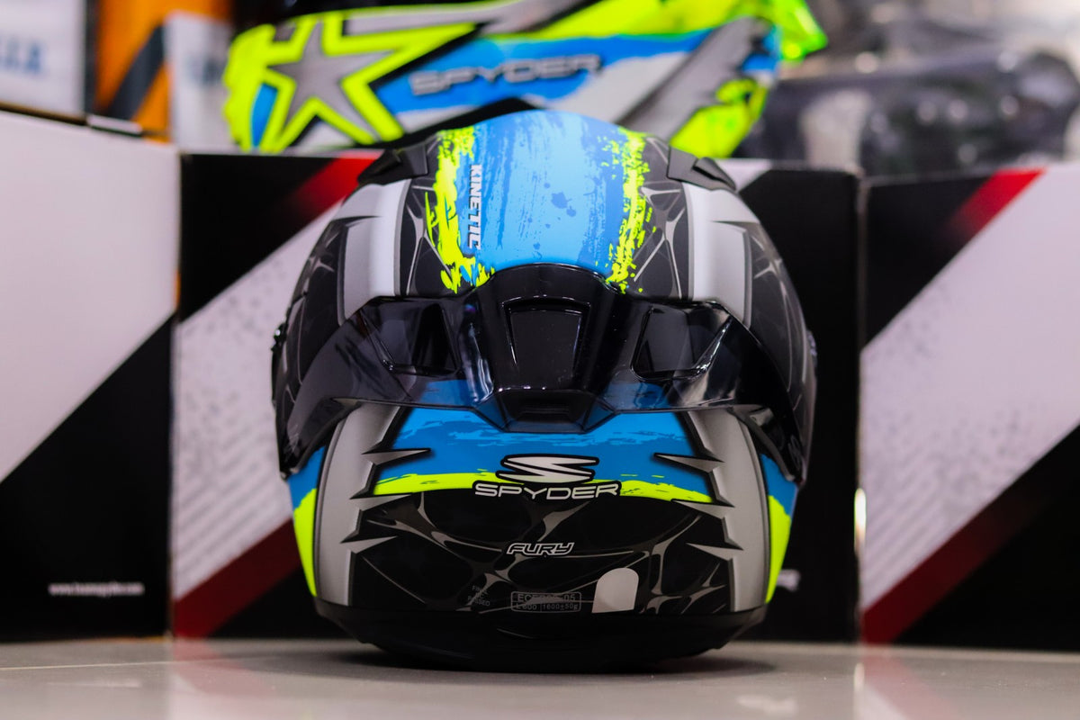 Fury Best Spyder Helmet Helmet Full Face FURY Spyder Yellow/blue M