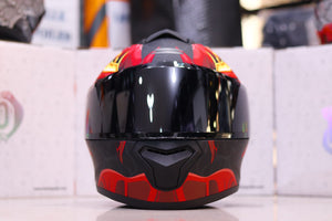 SPYDER NEO SPIKE 2 G 363m S MATTE BLACK RED FUEGO!!WITH FREE CLEAR LENS AND SPOILER (SINGLE VISOR)