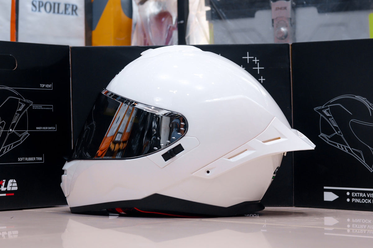 Motorcycle Gille Modular Helmet GILLE 883 FALCON PLAIN WHITE