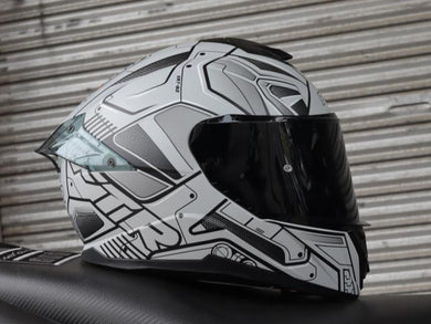 FTR XR 2 PRO XR782 MATTE GREY DUAL VISOR!! WITH FREE CLEAR LENS AND SPOILER!!