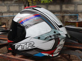 FTR XR 2 PRO XTRAIL GLOSS WHITE RED DUAL VISOR!! WITH FREE CLEAR LENS AND SPOILER!!