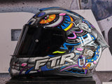 FTR XR 2 PRO LION GLOSS BLACK BLUE DUAL VISOR!! WITH FREE CLEAR LENS AND SPOILER!!