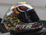 FTR XR 2 PRO LION GLOSS BLACK YELLOW DUAL VISOR!! WITH FREE CLEAR LENS AND SPOILER!!