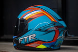 FTR XR 2 PRO XTRAIL MATTE BLACK BLUE DUAL VISOR!! WITH FREE CLEAR LENS AND SPOILER!!