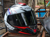 FTR XR 2 PRO XTRAIL GLOSS WHITE RED DUAL VISOR!! WITH FREE CLEAR LENS AND SPOILER!!
