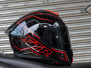 FTR XR 2 PRO RICON GLOSS BLACK RED DUAL VISOR!! WITH FREE CLEAR LENS AND SPOILER!!