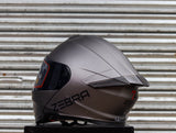 ZEBRA A113 RITZY MATTE GRAY (DUAL VISOR) WITH FREE CLEAR LENS