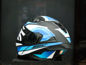 SEC 06654 REVIVE FURIA MATTE BLACK/WHITE/BLUE MODULAR WITH FREE CLEAR LENS(DUAL VISOR)