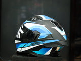 SEC 06654 REVIVE FURIA MATTE BLACK/WHITE/BLUE MODULAR WITH FREE CLEAR LENS(DUAL VISOR)