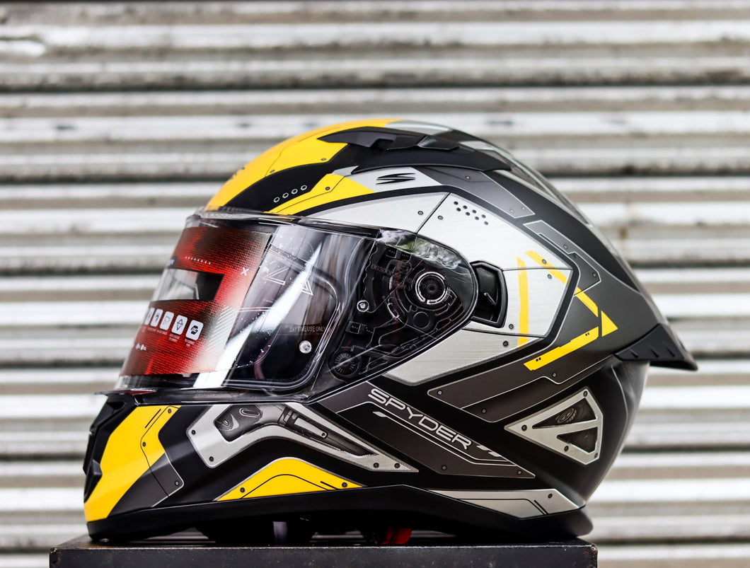 SPYDER FORZA GD 3211M-B S MATTE BLACK YELLOW S1 FULLFACE WITH FREE CLEAR LENS