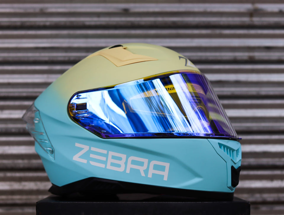 ZEBRA 2023 PARADIGM REVO VISOR TWO TONE MATTE BLUE CREAM WHITE FREE CLEAR LENS
