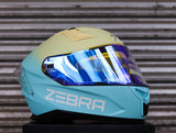 ZEBRA 2023 PARADIGM REVO VISOR TWO TONE MATTE BLUE CREAM WHITE FREE CLEAR LENS