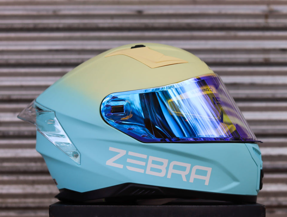 ZEBRA 2023 PARADIGM REVO VISOR TWO TONE MATTE BLUE CREAM WHITE FREE CLEAR LENS