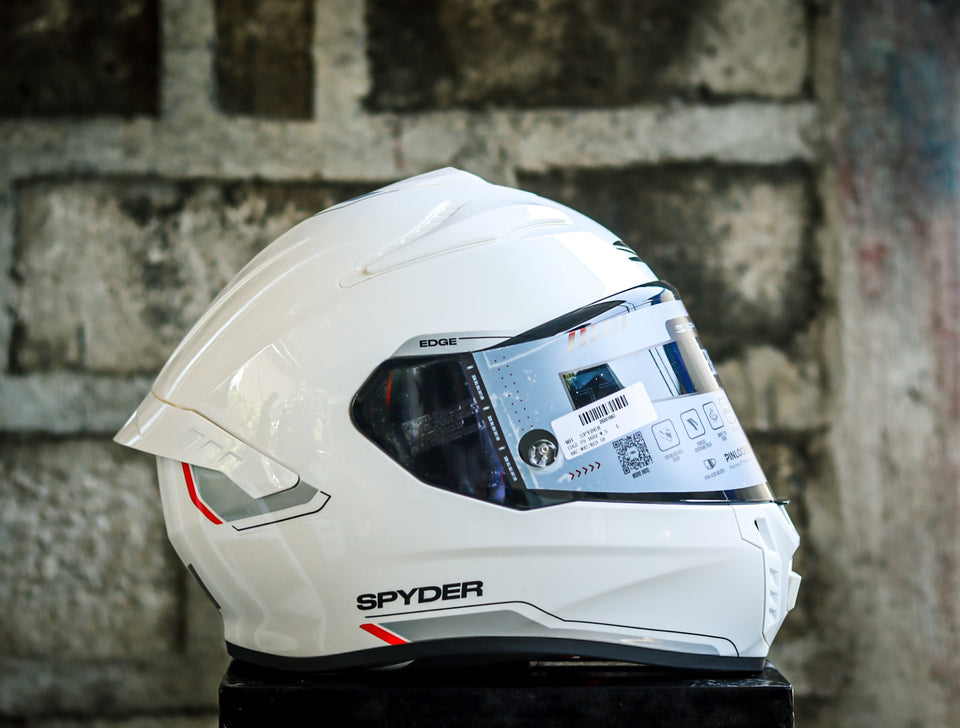 SPYDER EDGE PD 1601-W S ARTIC WHITE RED S0 FULLFACE WITH FREE CLEAR LENS