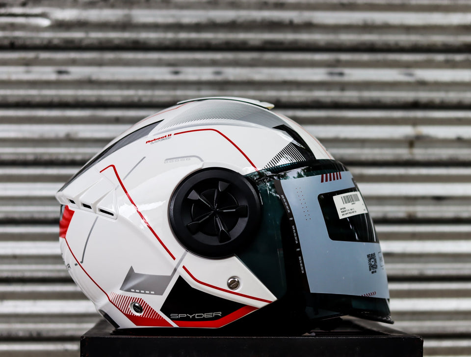 SPYDER REBOOT 2 G 16A1 S ARTIC WHITE RED GRAY DUAL VISOR WITH FREE CLEAR LENS