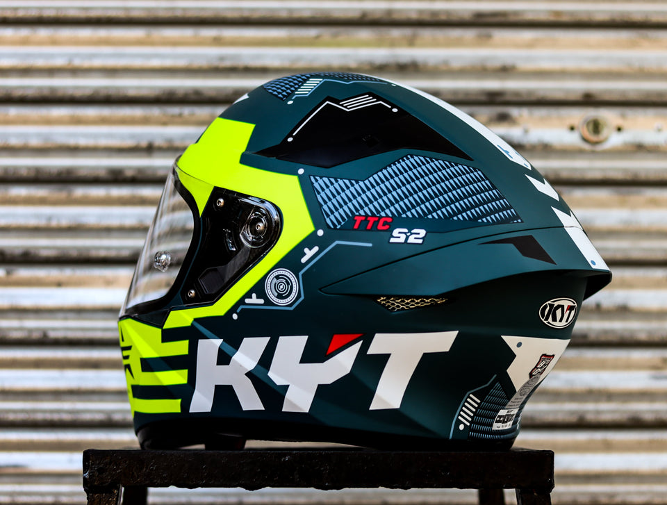 KYT TT COURSE FUSELAGE MATTE YELLOW (SINGLE VISOR)