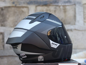 NHK GP R-TECH UNDISPUTED BLACK SILVER DOFT SINGLE VISOR