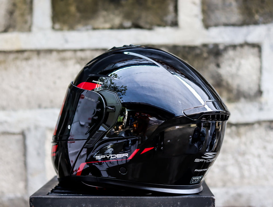 SPYDER PHANTOM PD 3601 S BLACK RED SO V2 MODULAR DUAL VISOR WITH FREE CLEAR LENS