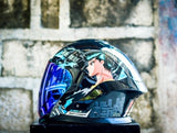 SPYDER BLADE GD 37B1 FB BLACK BLUE KUWABARA SB HALF FACE WITH FREE CLEAR LENS
