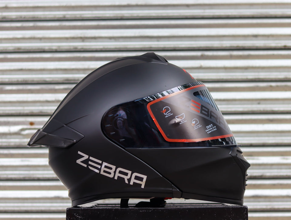 ZEBZEBRA A113 RITZY MATTE BLACK (DUAL VISOR) WITH FREE CLEAR LENS