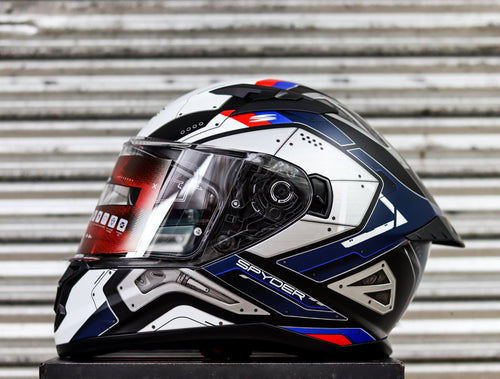 SPYDER FORZA GD 3111M-B BS MATTE BLACK WHITE FULLFACE WITH FREE CLEAR LENS