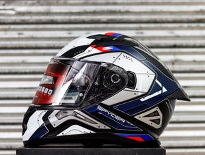 SPYDER FORZA GD 3111M-B BS MATTE BLACK WHITE FULLFACE WITH FREE CLEAR LENS