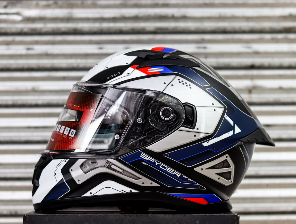SPYDER FORZA GD 3111M-B BS MATTE BLACK WHITE FULLFACE WITH FREE CLEAR LENS