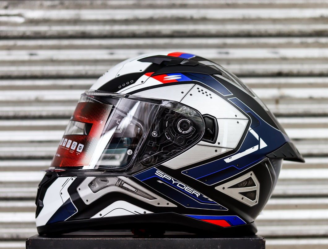 SPYDER FORZA GD 3111M-B BS MATTE BLACK WHITE FULLFACE WITH FREE CLEAR LENS