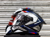 SPYDER FORZA GD 3111M-B BS MATTE BLACK WHITE FULLFACE WITH FREE CLEAR LENS