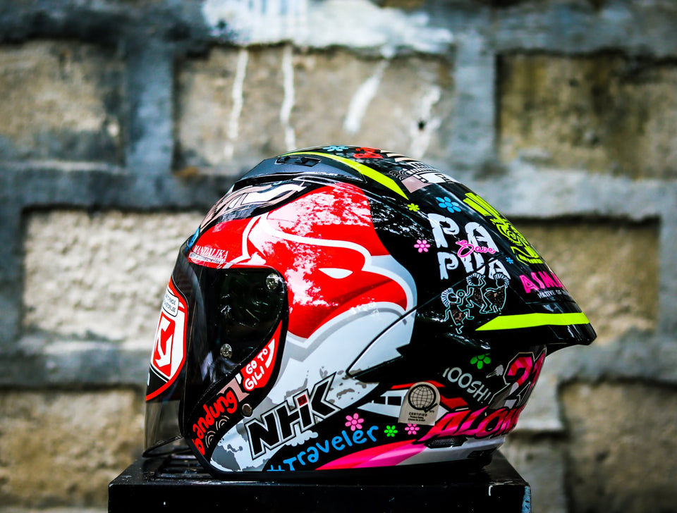 NHK N1 MAX ALONZO #11 BLACK GLOSSY HALF FACE
