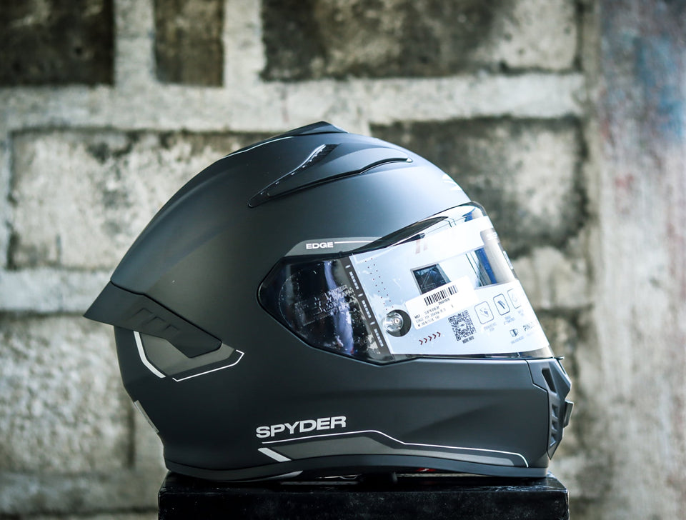 SPYDER EDGE PD 3501M-B S MATTE BLACK SILVER S0 FULLFACE WITH FREE CLEAR LENS