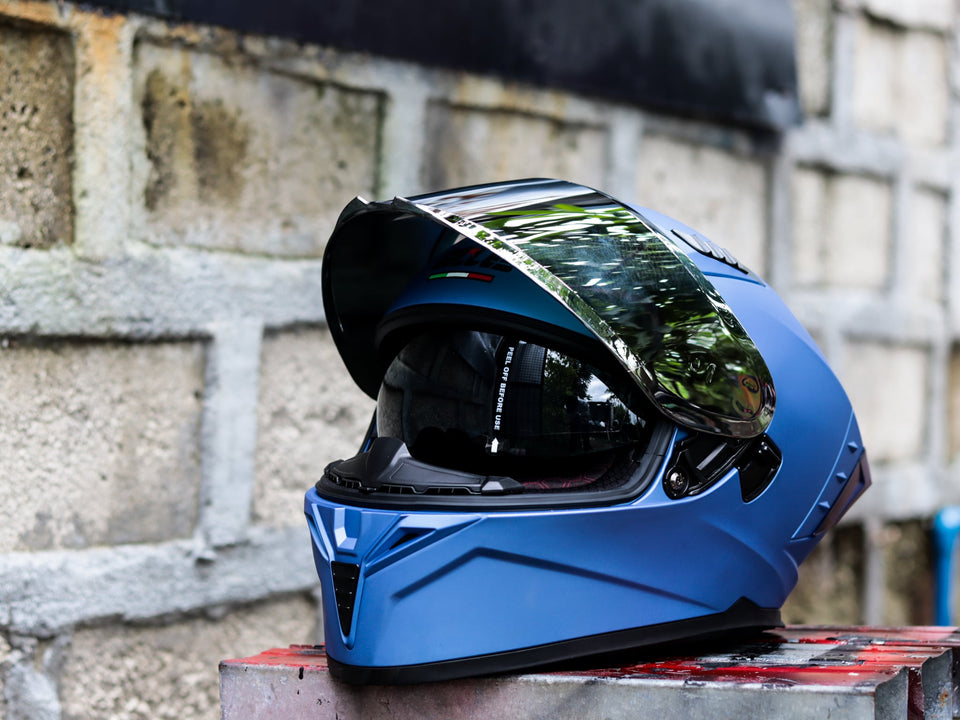 GILLE 843 CIRCUIT MATTE BLUE (DUAL VISOR)