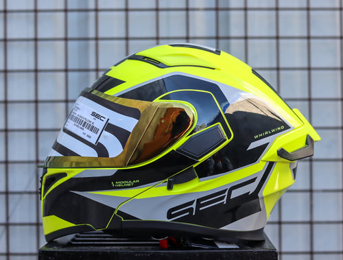 SEC WHIRLWIND JAK (BLACK YELLOW) (DUAL VISOR)