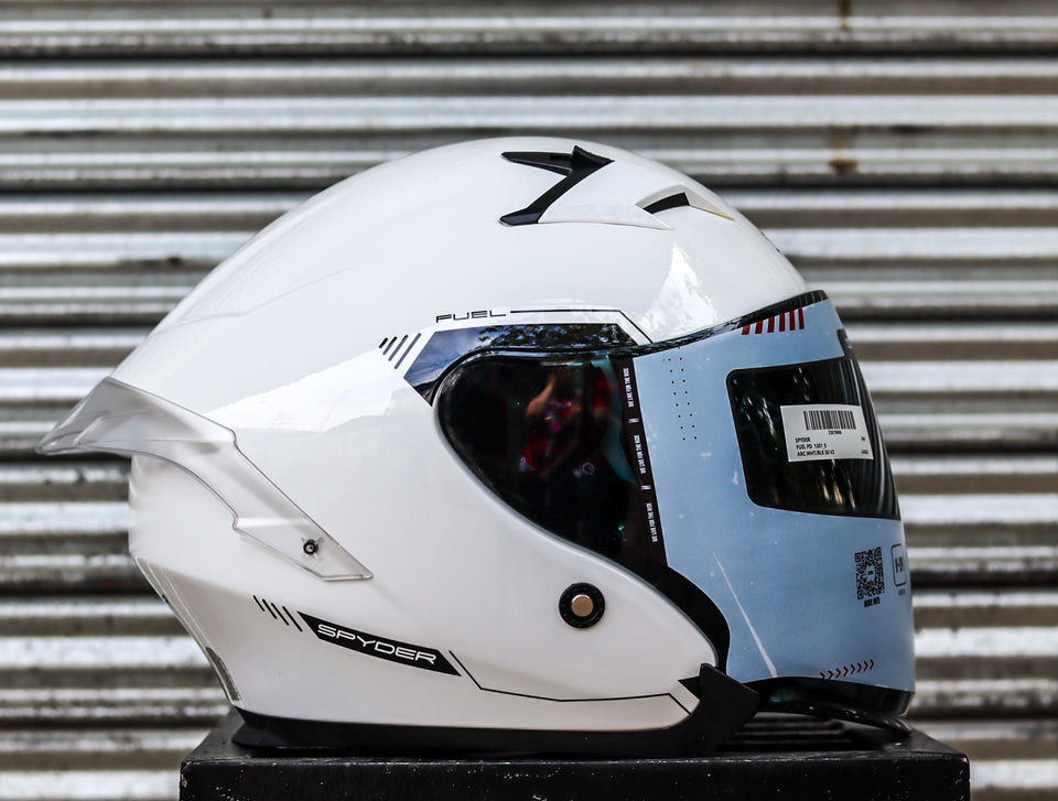 SPYDER FUEL PD 1301 S ARTIC WHITE BLACK SO V2 DUAL VISOR WITH FREE CLEAR LENS
