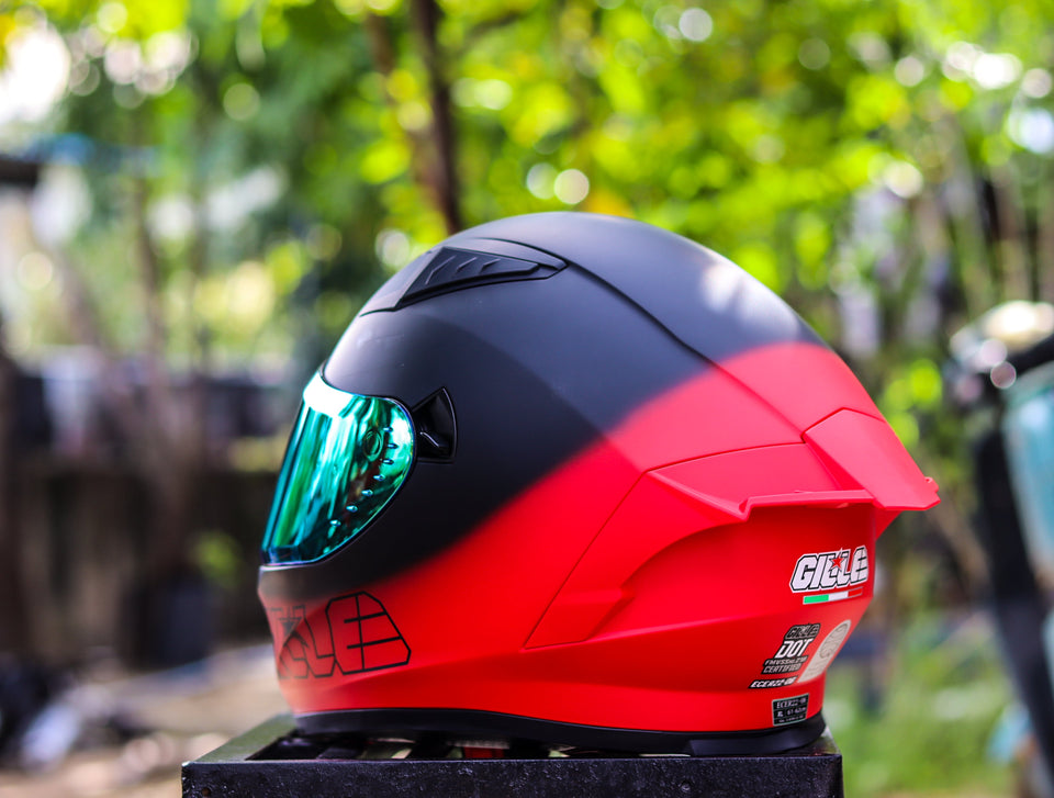 GILLE 135 TWO TONE MATTE BLACK RED (DUAL VISOR)