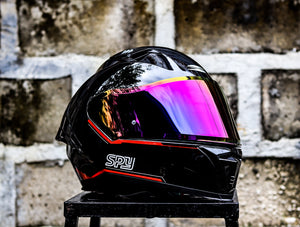 SPYDER STRIKE PD 360 RS BLACK RED DUAL VISOR