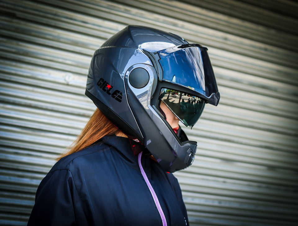 GILLE ILM-Z501 VERTIX PLAIN GRAY (DUAL VISOR