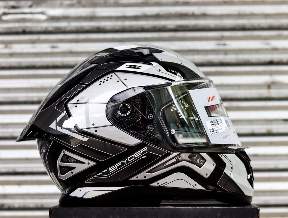 SPYDER FORZA GD 3411-B SS BLACK GRAY FULLFACE WITH FREE CLEAR LENS