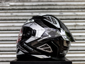 SPYDER FORZA GD 3411-B SS BLACK GRAY FULLFACE WITH FREE CLEAR LENS