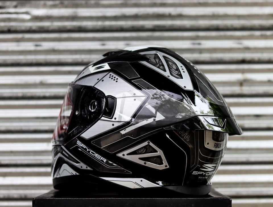 SPYDER FORZA GD 3411-B SS BLACK GRAY FULLFACE WITH FREE CLEAR LENS