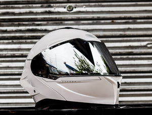 SPYDER NEO ICON PD 1001 SS PEARL WHITE DUAL VISOR WITH FREE CLEAR LENS
