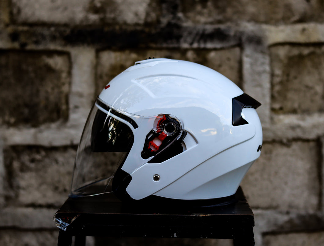 HNJ 006 WHITE DUAL VISOR